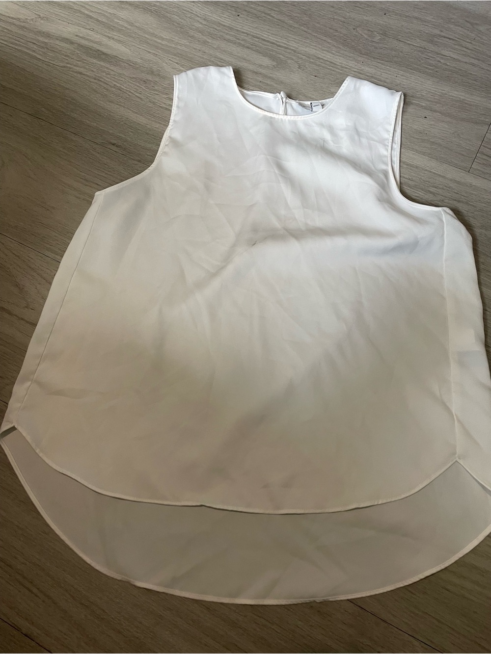 Banana Republic White Sleeveless Layered Hem Blouse